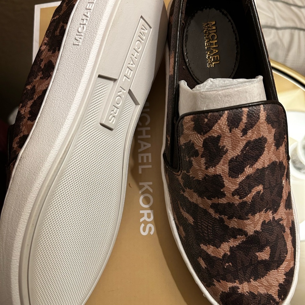 Michael Kors Animal Print Slip-On Shoes - Picture 3 of 4